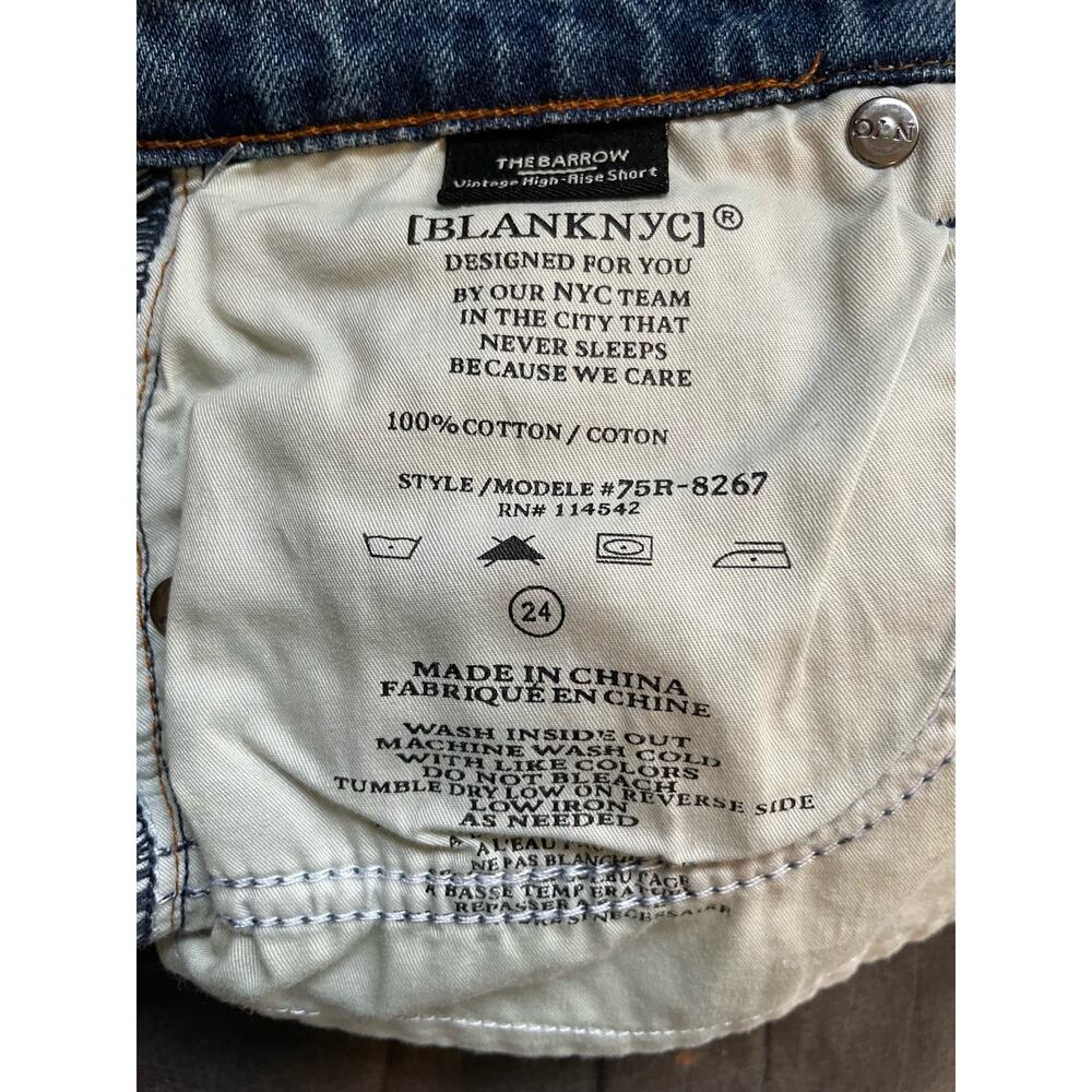 Blank NYC The Barrow Mid-Rise Cut-off Denim Jean Shorts Womens Size 24"/‎ 00 - Picture 8 of 8